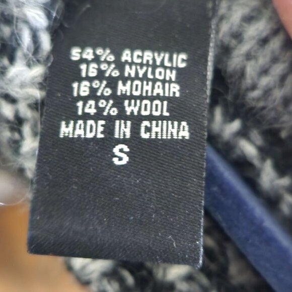 Moda International Gray Black Striped Long Line Wool Cardigan Sweater Size S - Picture 5 of 5